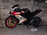 Yamaha r15 v3 modified dual disc in front wheel