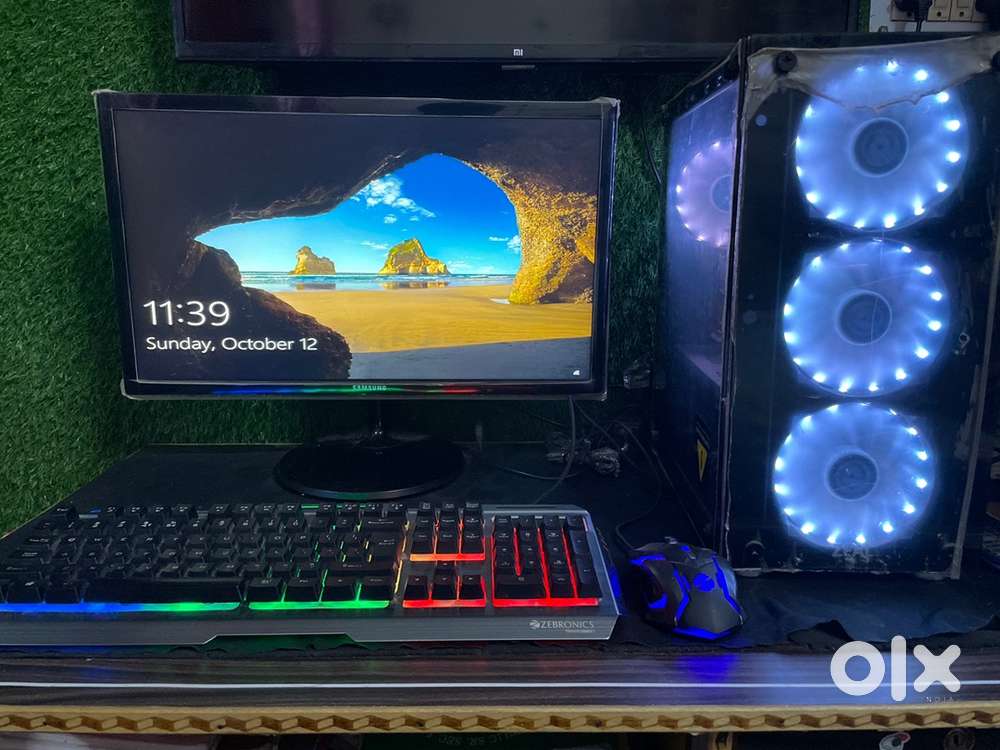 I5 Gaming Computer, RGB Glass Cabinet, Rgb Zebronics keboard and mouse