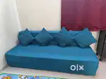 4 Seater Double Foam Fold Out Sofa Cum Bed with 4 Cushions