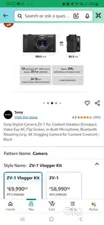 SONY ZV 1 Vlogger Camera