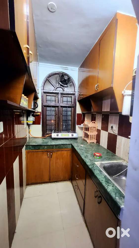 1 bhk flat Fully furnished bed and almirah AC Fridge nearby metro