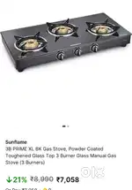 3 burner Gas chula sunflame