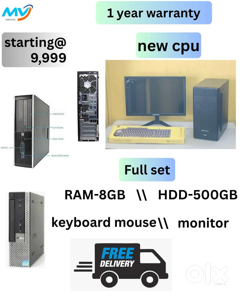 New New  CPU -Branded  Monitor Graphics  Keyboard Mouse  Ram - 8GB DDR