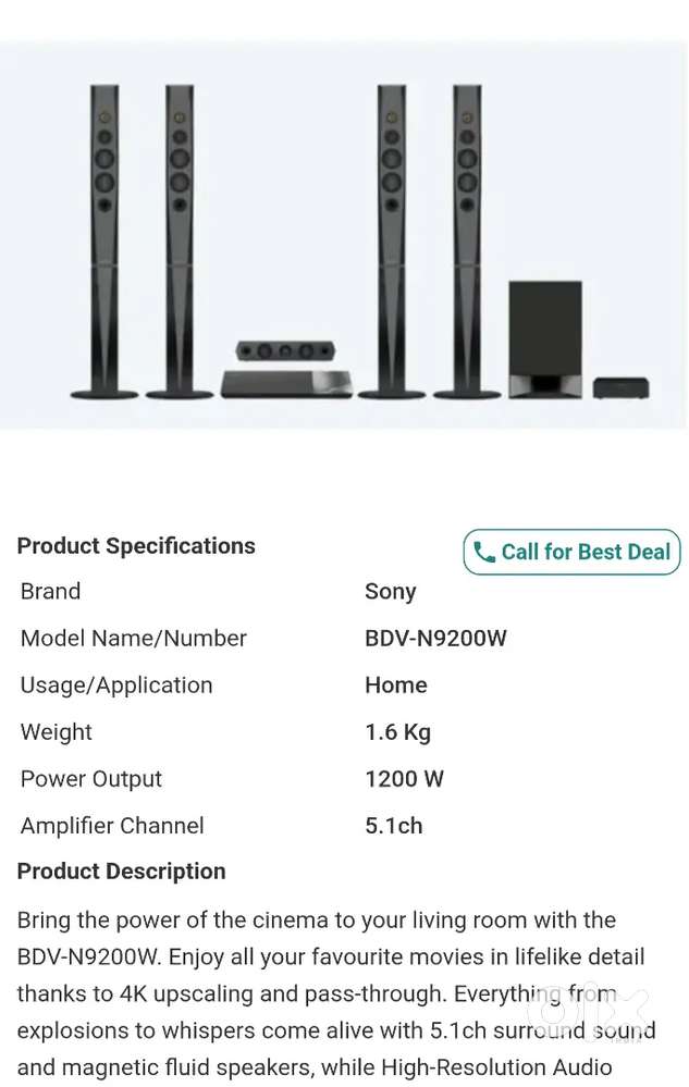 Sony BDV-N9200W 5.1ch 3D Blu-ray Home Theatre (Hi-Res Audio)