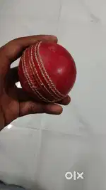 Semi new red leather ball