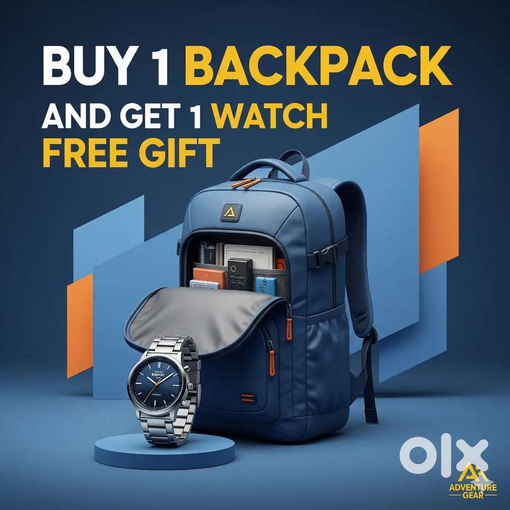 BackPack Buy 1 Bag And  Get 1 Watch Free