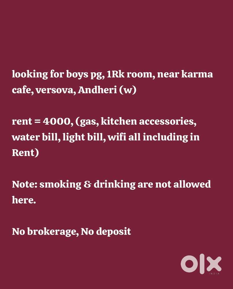 Pg in versova andheri