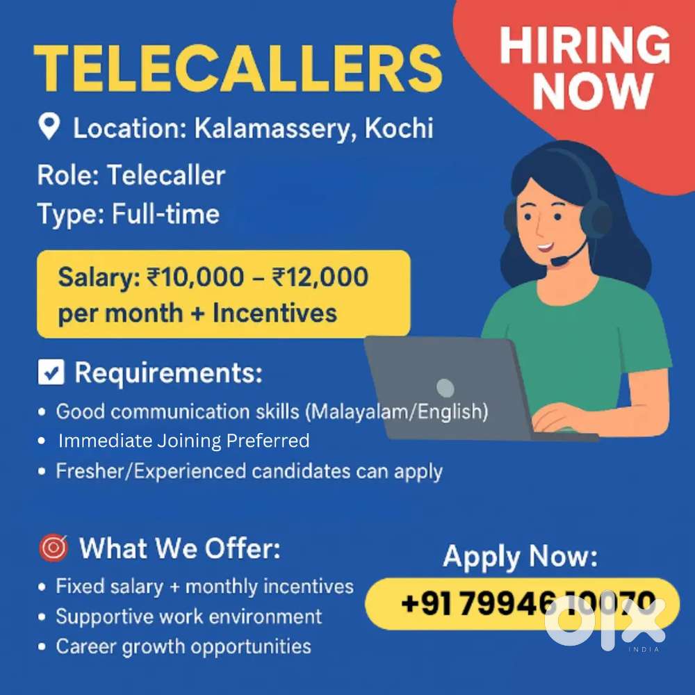 Vacancy in a Reputed Institute in Kalamassery.