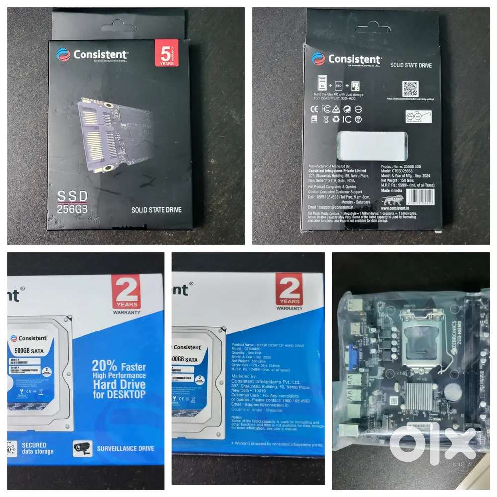 New seal pack - 256GB SSD, 500GB HDD, H61M2 Board