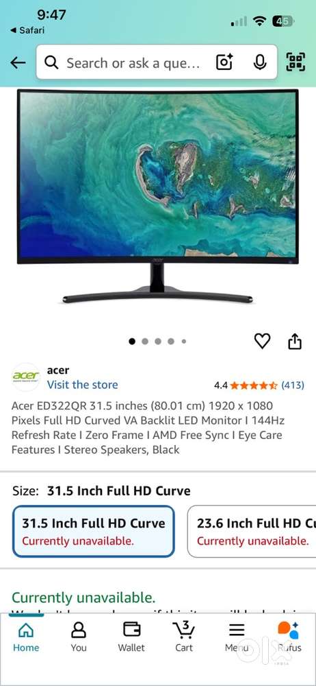 Acer monitor 32 inch curved