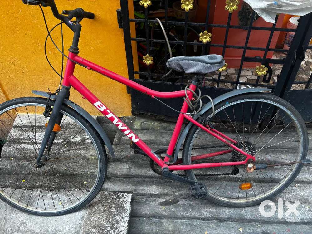 Red color btwin bicycle