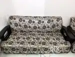 5 seater wooden sofa set with wooden table