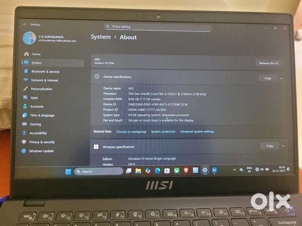 Msi modern 14 C11M laptop