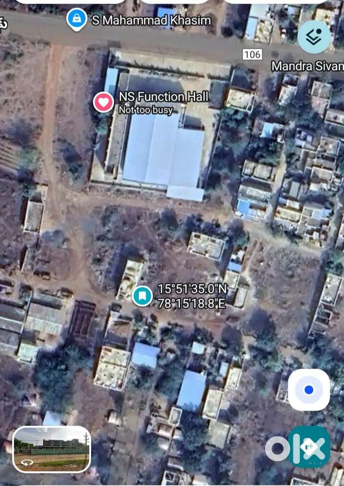 Plot is for sale in Nandikotkur, Backside of N S function hall