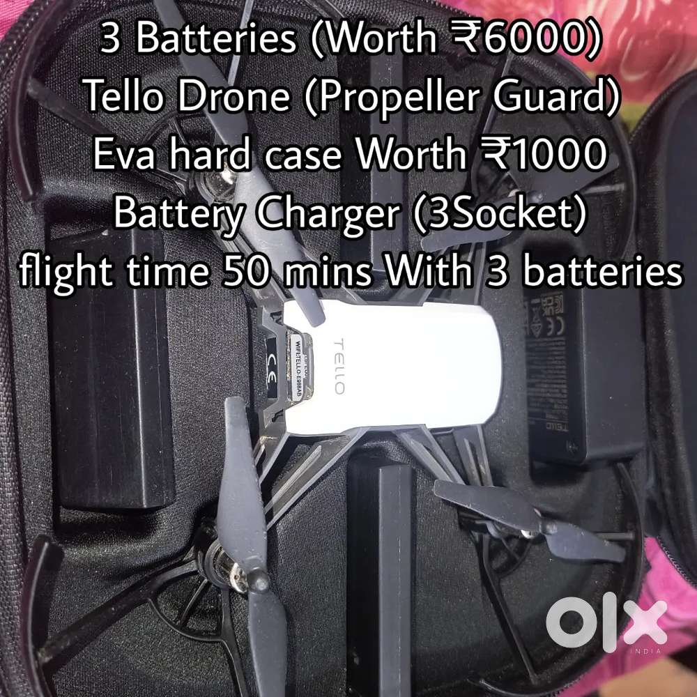 Dji Tello Drone 3 Batteries With Eva Case Worth 1000₹
