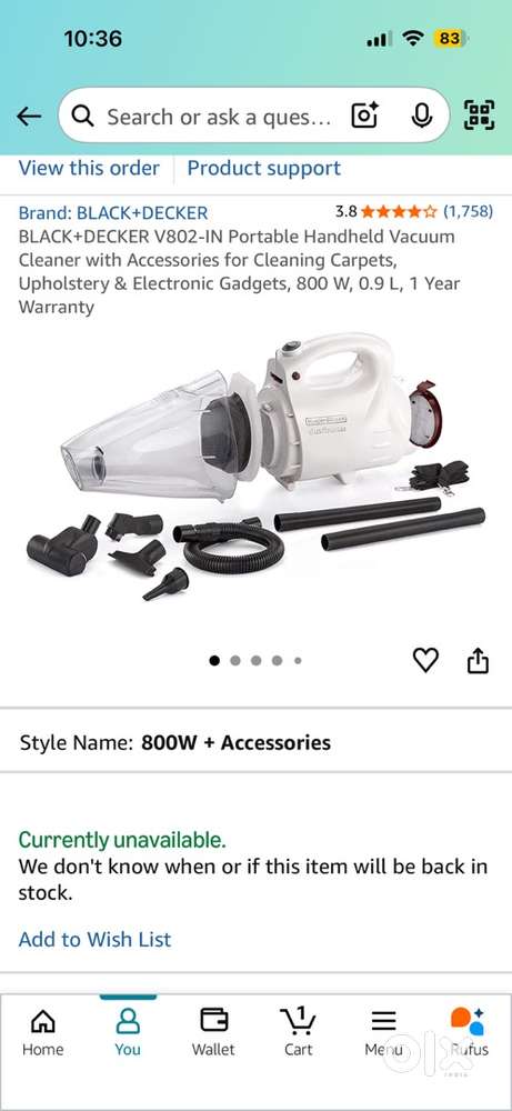 Black and decker vaccum cleaner