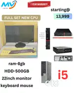 Desktop Laptop Sales & Service  Monitor  Ram - 8Gb DDR3  Hard Disk - 5
