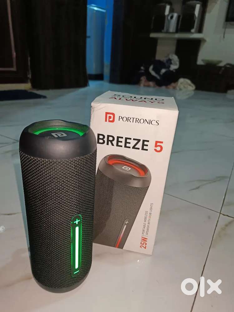 Portronics Breeze 5 Bluetooth Speaker-25WRGB Lightsubwoofer+tweeter
