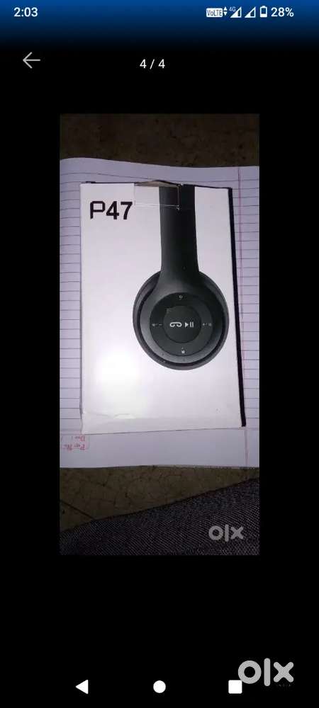 New P47 Wireless/Bluetooth Over Ear Headphone (Black)