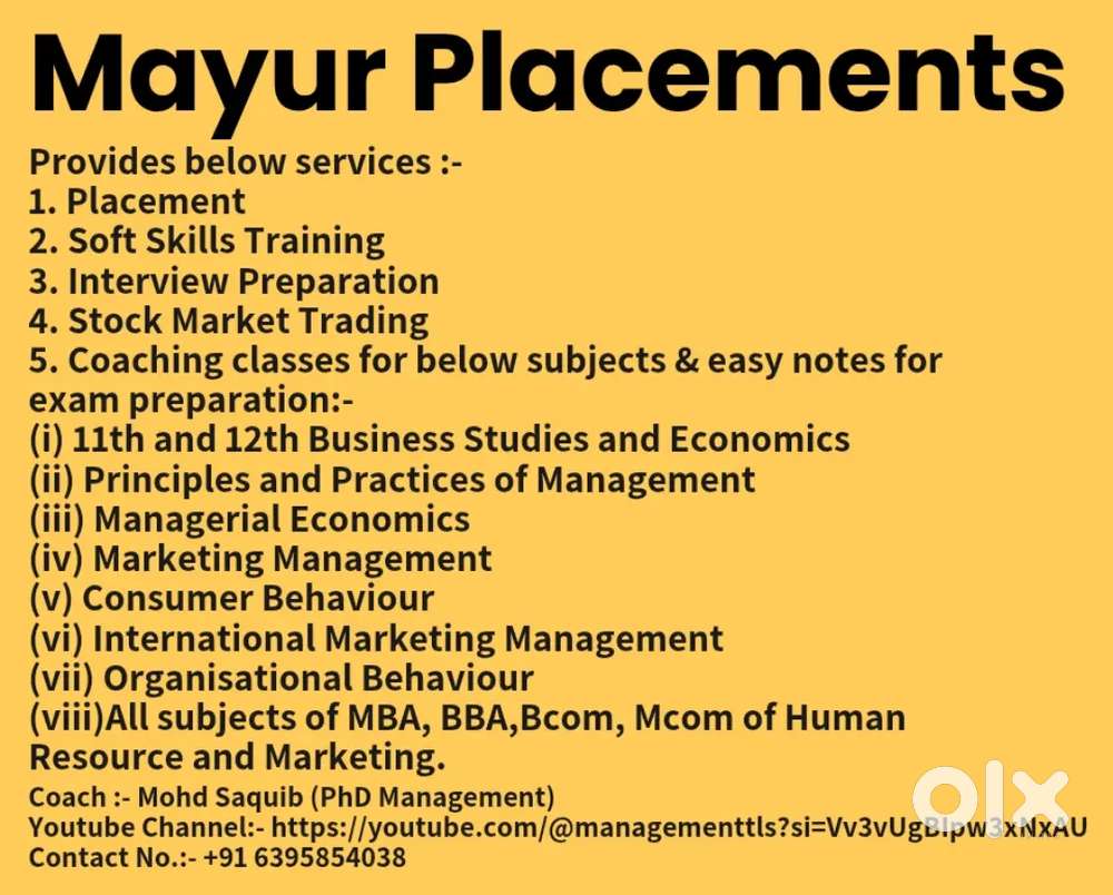 Commerce and Management Classes by Dr Mohd Saquib