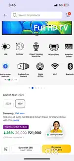 Samsung 108 cm (43 inch) Full HD LED Smart  Tizen TV 2025 Edition