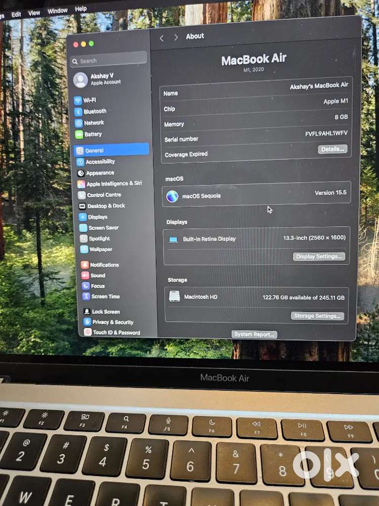 Pre owned Macbook Air M1 8GB/256GB