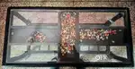 Wooden Centre Table with Glass Top & Flower Petal Inlays