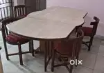 Six seater folding table alongwith 4 chairs in very good condition