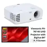 ViewSonic PX-747 4K Projector with 84 BigVue ALR Screen