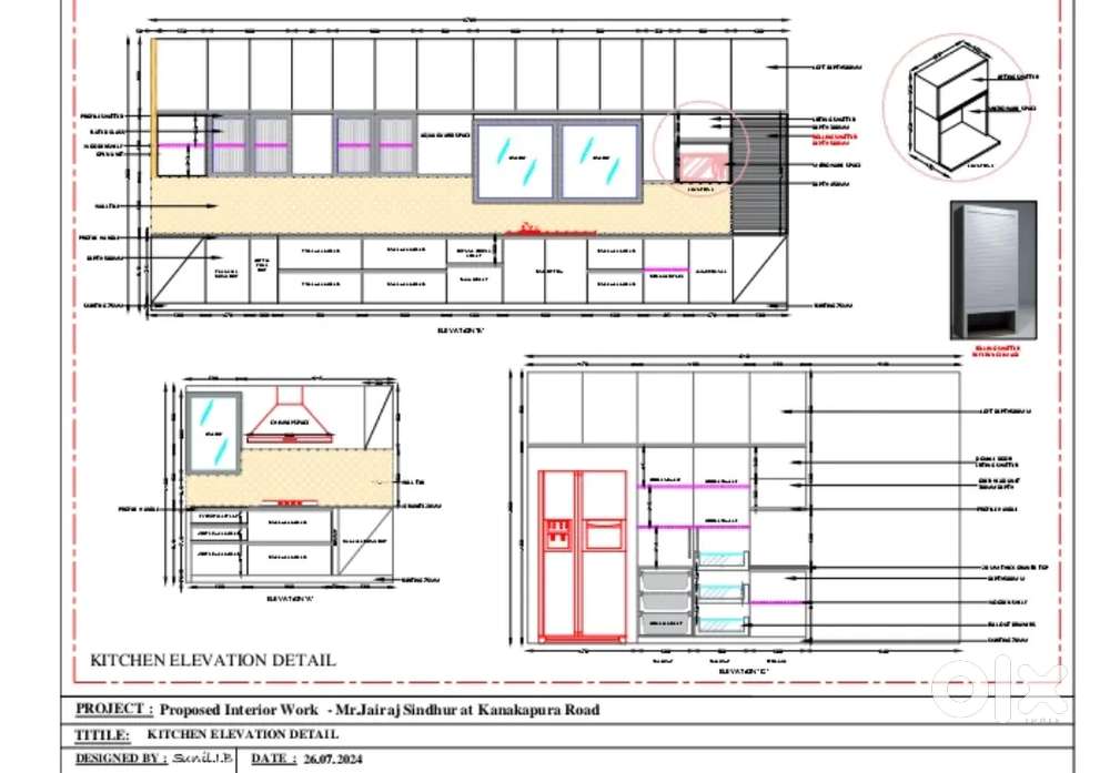 I do auto cad design of modular kitchen
