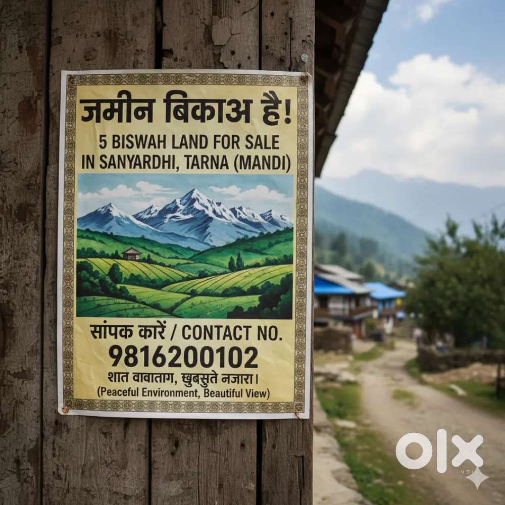 5 biswah land for sale in sanyardhi tarna(Mandi)