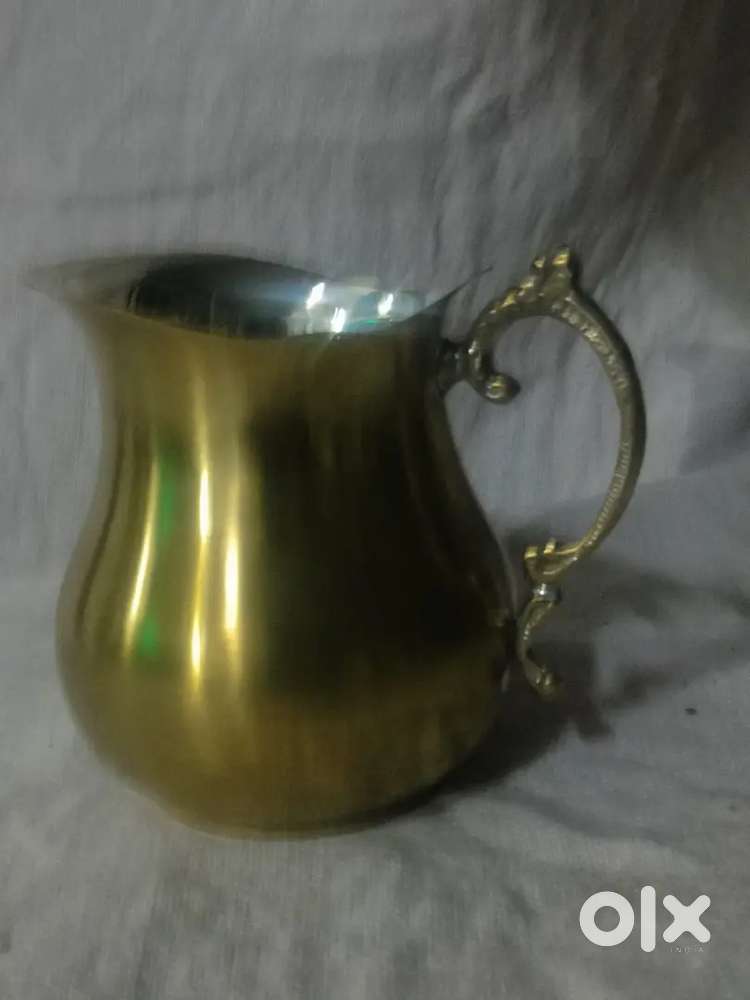 Pure brass solid heavy jug 15 cm.