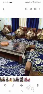 Comfortable Sofa with glass table