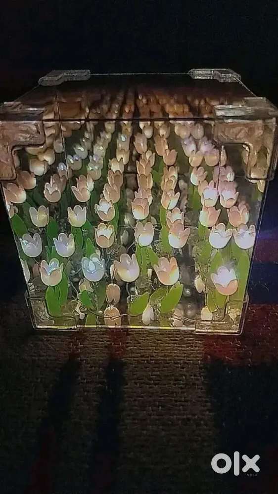 Acrylic tulip cube mirror lamp