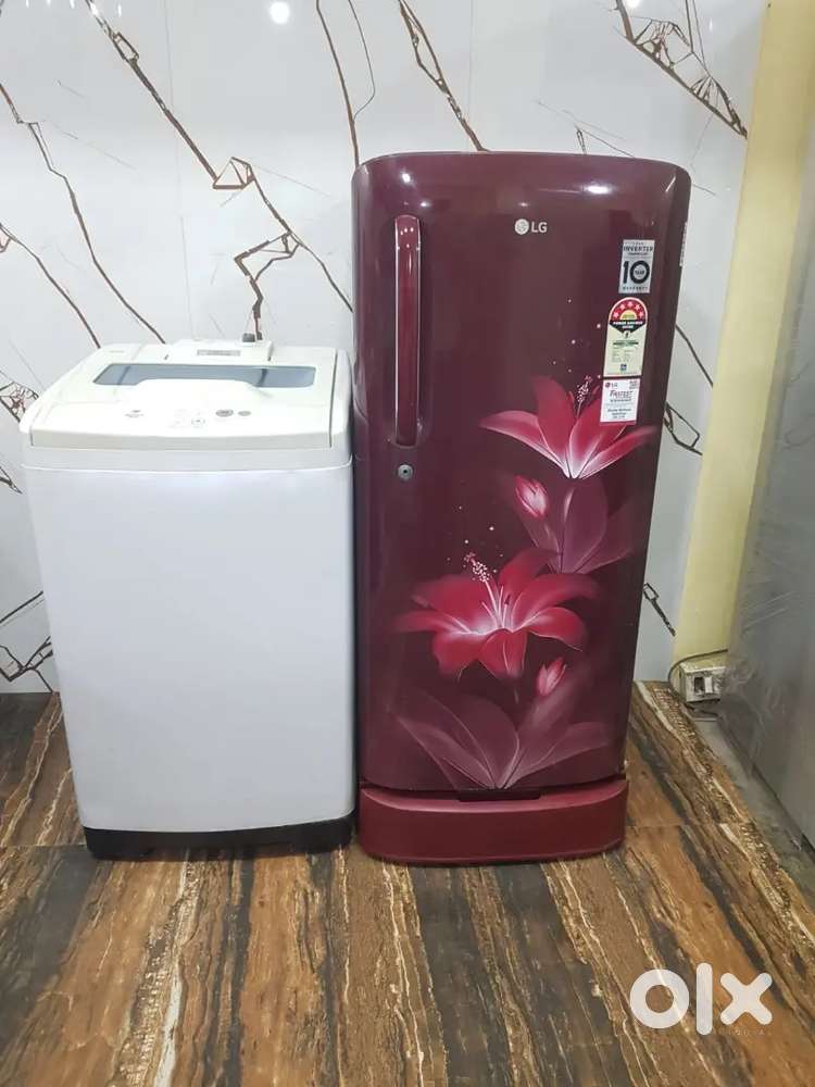 Lg single door refrigerator and Samsung 6kg top load washing machine$