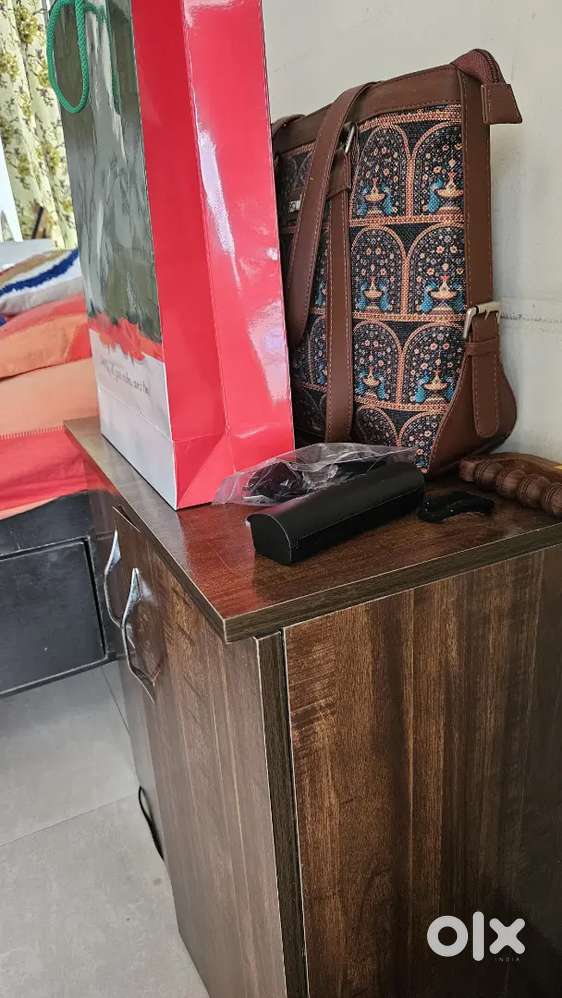 Bed Side Table/Wooden Shoe Rack and plastic rack