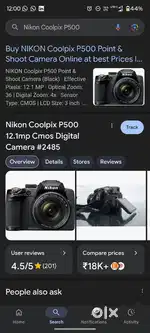 Nikon Coolpix P500 – 36x Zoom Super Camera  Excellent Condition