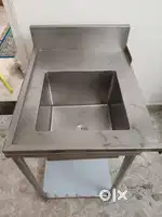 New Stainless Steel Utility Sink with storage shelves for Commercial