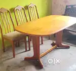 Wooden Dining table and three chairs