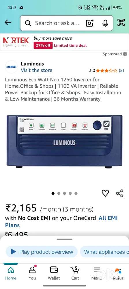 Inverter luminous
