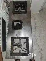 3 Burner SS bhatti with chinese burner and Bartan