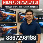 Helper & Sales Executive Job Vacancy Available in Tv Showroom