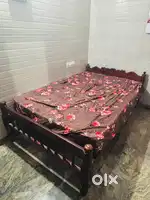 Mahagoni- double cot and peps spring mattress less used