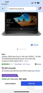Gaming Laptop i5 10th, 1.25 tb Storage Laptop