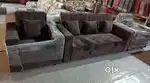 ALL NEW BROWN FABRIC BOX MODEL SOFA SET