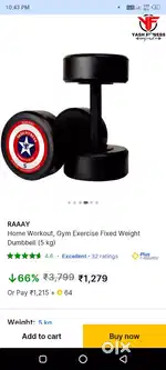 Dumbbell 5kg 2set n 10kg 1