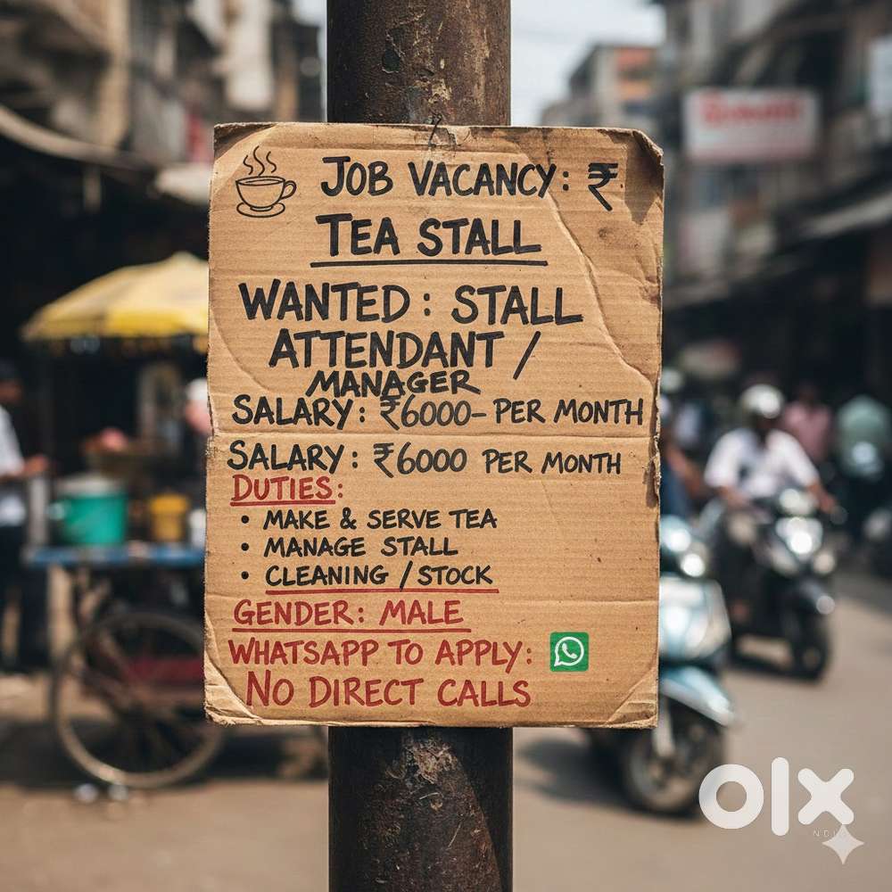 Chai stall ke liye ladka chaiye