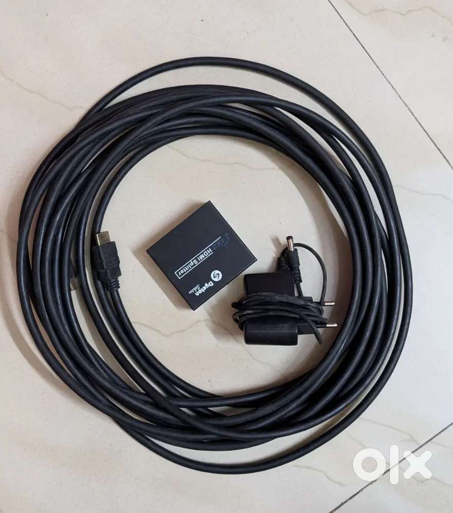 Dyeton 4K HDMI Splitter with Power Supply  and 10mtr HDMI CABLE