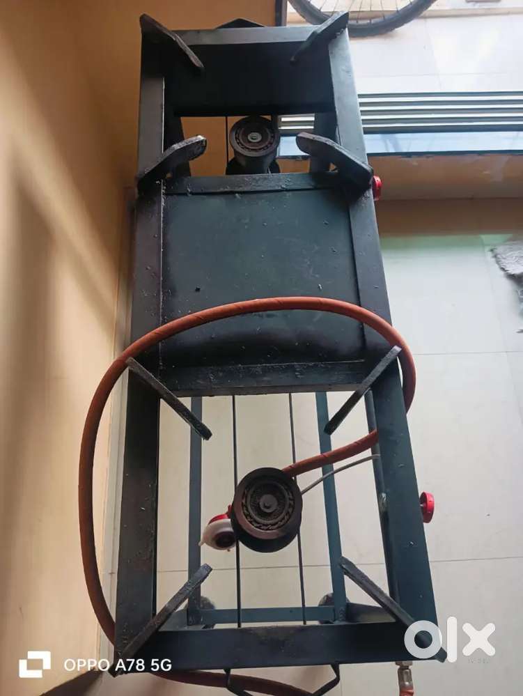 Double Burner Commercial Gas Stove – Heavy Duty Iron Stand