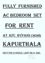 TO LET FULLY FURNISHED AC BEDROOM SET